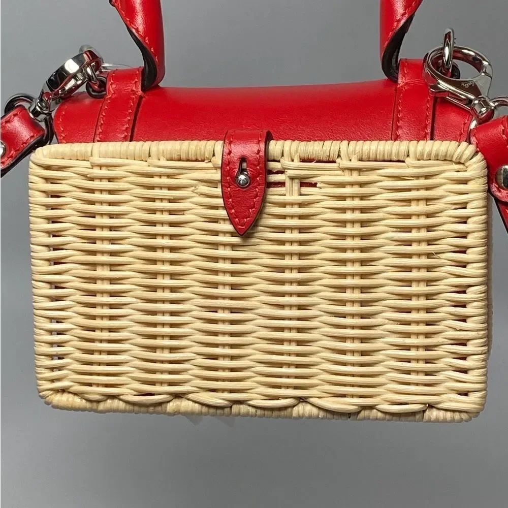 Christian Louboutin Elisa Nano leather and raffia tote - Picture 7 of 16